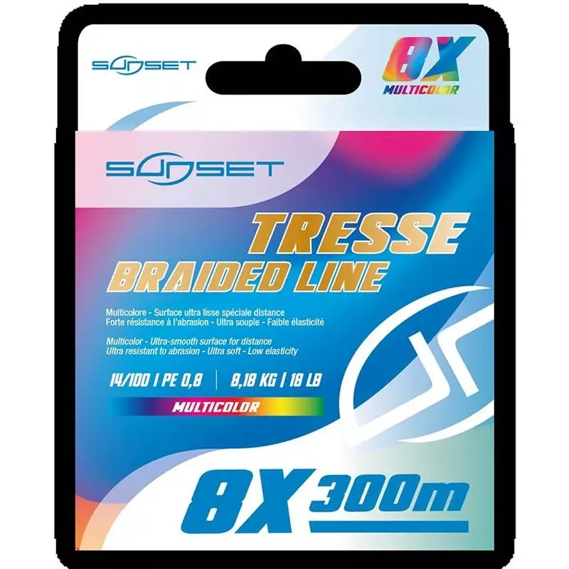 Sunset Braid 8x RS Competition Multicolor 0,14mm 300m Pletená hlavní šňůra Cenově Výhodný