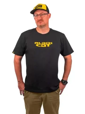 Black Cat Logo Black T-Shirt Tričko 3XL Kup Teď