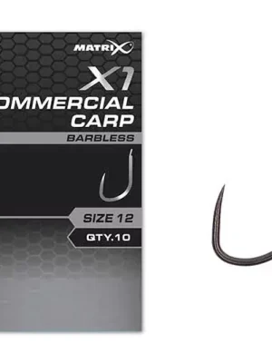 Matrix X1 Commercial Carp 12 Barbless háček s lopatkou, bez protihrotu 10ks Oblíbený