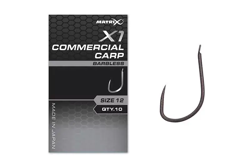 Matrix X1 Commercial Carp 12 Barbless háček s lopatkou, bez protihrotu 10ks Oblíbený