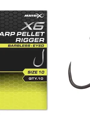 Matrix X6 Kaprový Pellet Rigger 10 bezhrotý s očkem háček, 10ks Aktuální