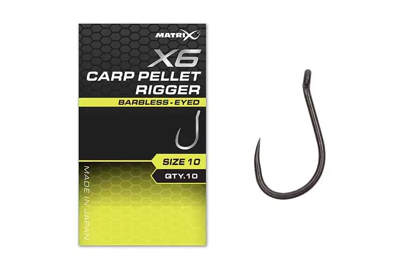 Matrix X6 Kaprový Pellet Rigger 10 bezhrotý s očkem háček, 10ks Aktuální