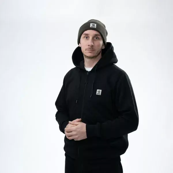 Značkový Nash Make It happen Badge Zipped Hoodie Černá Mikina na zip 2XL