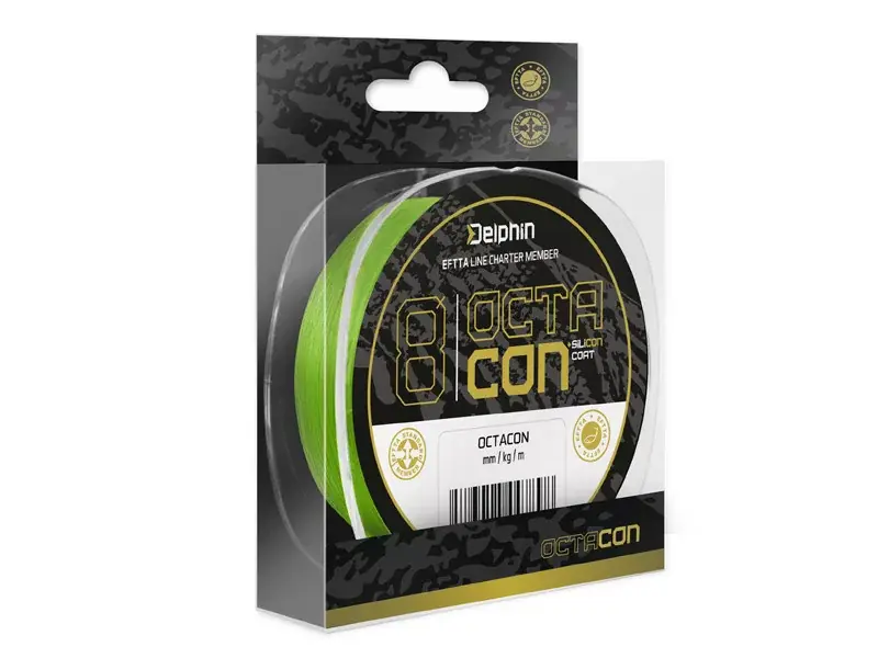 Zlevněný Delphin OctaCon Fluo Zelená 0,16mm 135m Pletená Hlavní Šňůra