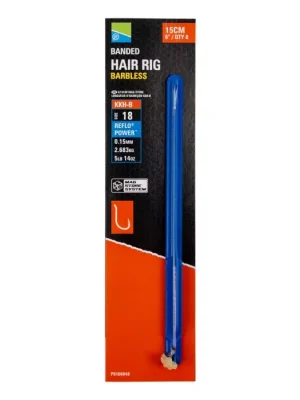 Preston KKH-B Banded Hair Rig 18 Háčky s očkem, bez protihrotu, navázané háčky 8ks Ověřený