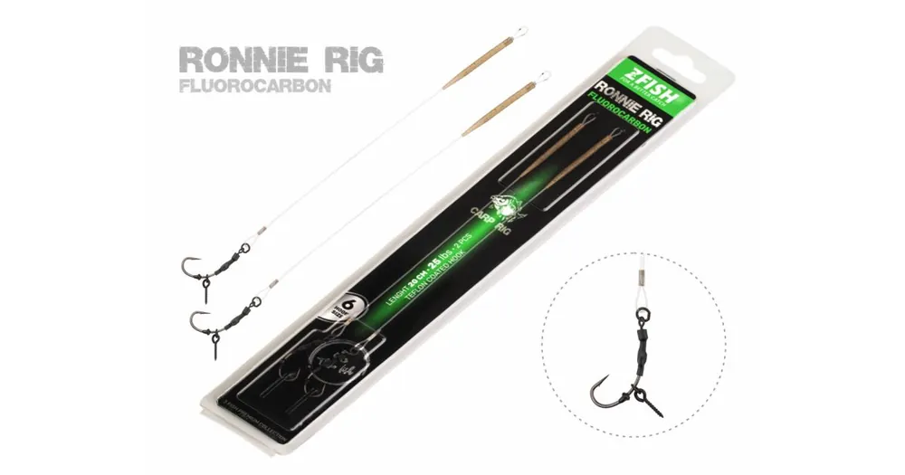Jen Po Omezenou Doba Zfish Návazec Fluorocarbon Ronnie Rig 20cm 25lb Velikost 8 2ks