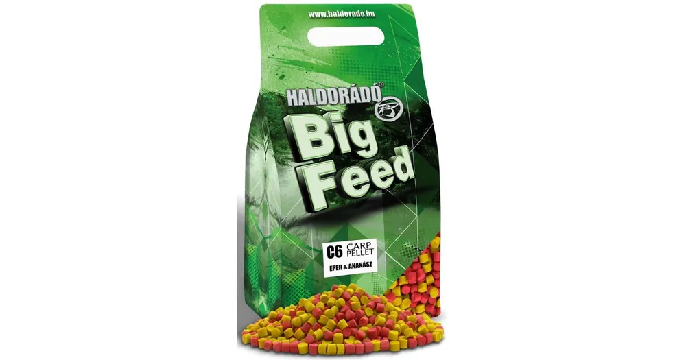 Cenově Výhodný Haldorádó Pelety Big Feed C6 Pellet 2kg 6mm Jahoda/Ananas