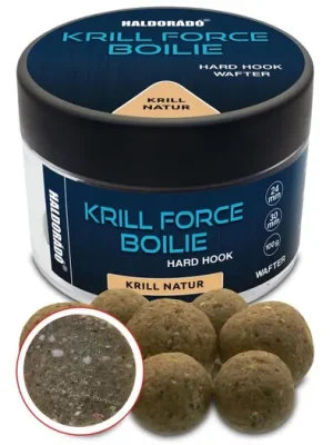 Cenová Bomba Haldorádó Wafters Krill Force Hard Hook Boilies 24/30mm Krill Natur