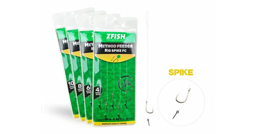 Zfish Návazec Method Feeder Rig Spike FC Velikost 8 5ks Dokud Zásoby Vydrží