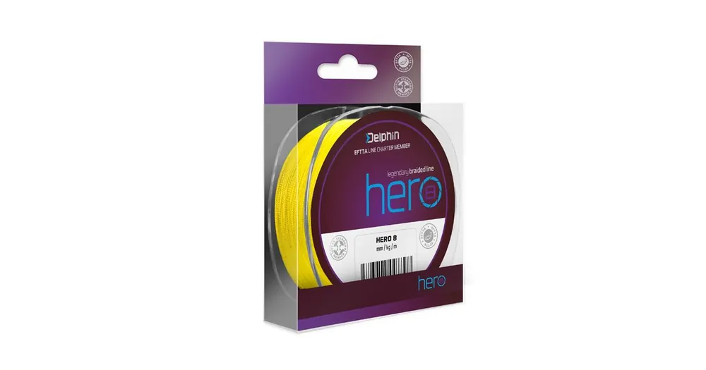 Delphin Šňůra HERO 8 Fluo žlutá 117m 0,50mm 36,4kg Horká Nabídka