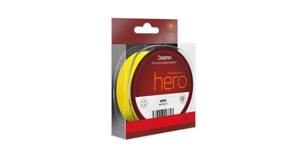 Delphin Šňůra HERO 4 Fluo žlutá 300m 0,18mm 12,3kg Horká Nabídka