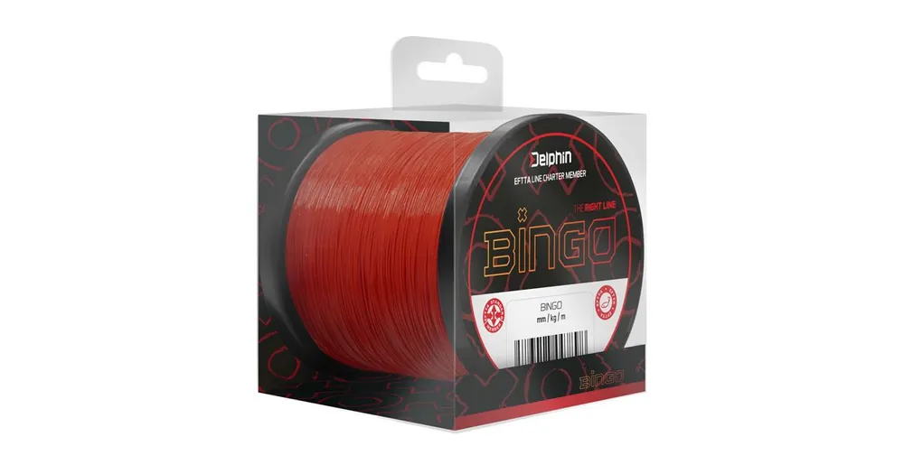 Autentický Delphin Vlasec BINGO Matt Tmavě červená 300m 0,30mm 7,4kg