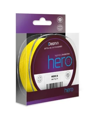 Delphin Šňůra HERO 8 Fluo žlutá 300m 0,16mm 10,5kg Časově Omezené