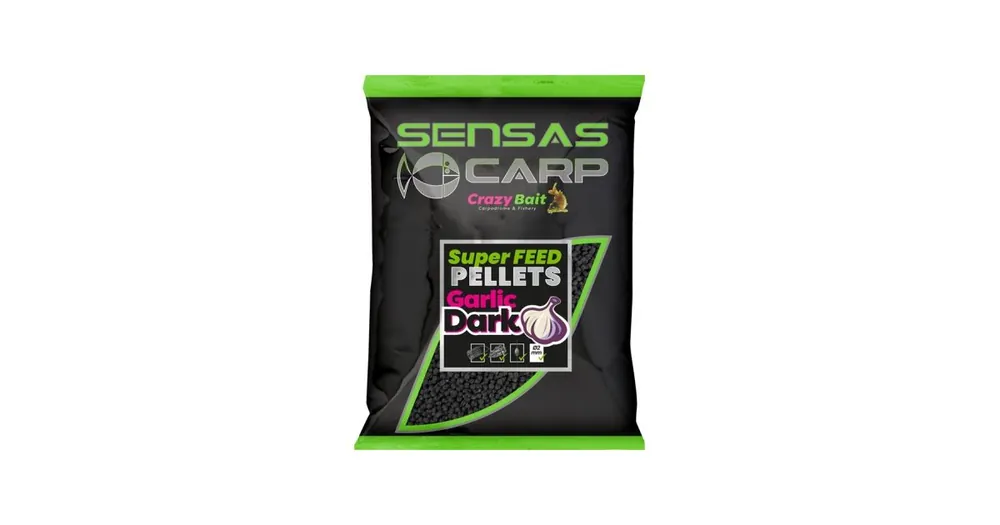 Sensas Pelety Super Feed Garlic Dark 650g Rychlé Dodání