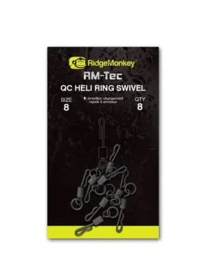 RidgeMonkey Obratlík Connexion QC Heli Ring Swivel Velikost 8 8ks Výprodej