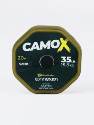 RidgeMonkey Šňůrka Connexion CamoX Stiff Coated Hooklink 20m 35lb Vysoce Kvalitní