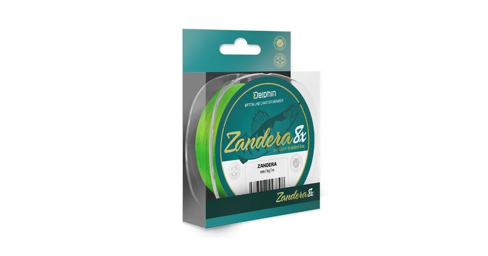 Zlevněný Delphin Šňůra Zandera 8 Fluo Zelená 150m 0,12mm 8,5kg