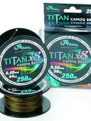 Dokud Zásoby Vydrží Fil Fishing Šňůra sumcová Titan Camou Braid 250m 0,60mm 65kg