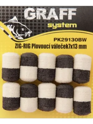 Graff Zig-Rig Plovoucí váleček 7x13mm Černá/Bílá 10ks Přímo Od Výrobce