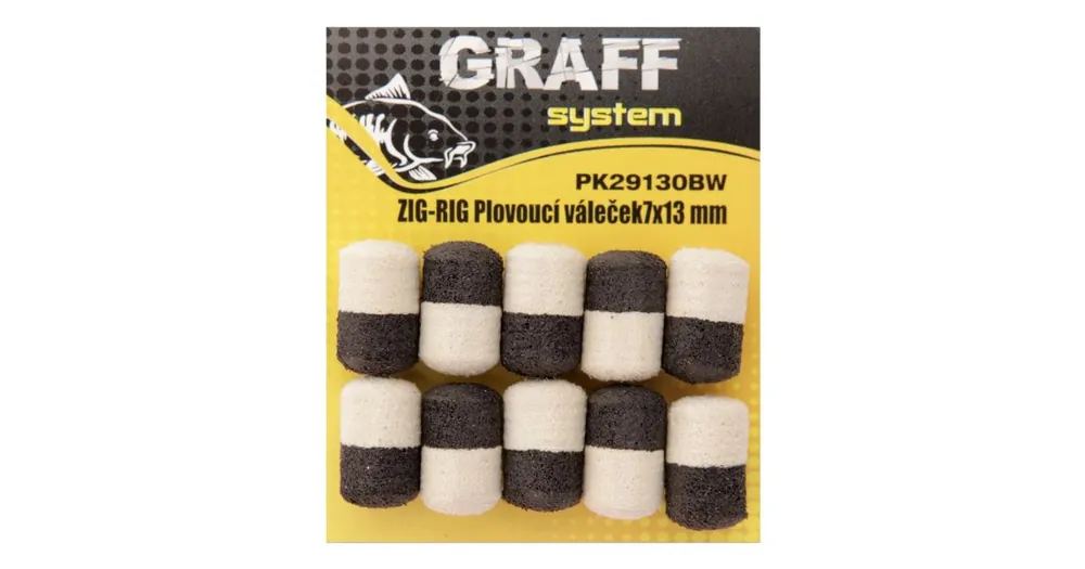 Graff Zig-Rig Plovoucí váleček 7x13mm Černá/Bílá 10ks Přímo Od Výrobce