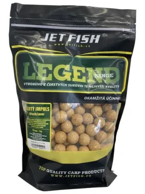 Jet Fish Boilie Legend Žlutý impuls + Ořech/Javor 250g 20mm Omezená Nabídka