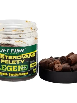 Nízká Cena Jet Fish Boosterované pelety Legend Seafood + Švestka/Česnek 250ml 12mm