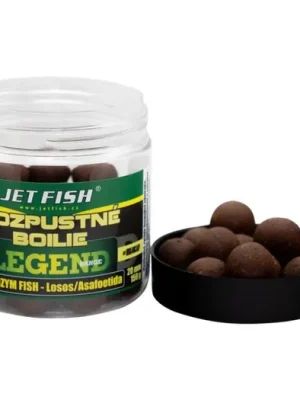 Originální Jet Fish Rozpustné boilie Legend Bioenzym Fish + Losos/Asafoetida 250ml 20mm