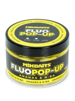 Novinka Mikbaits Plovoucí fluo boilie Ananas N-BA 150ml 18mm