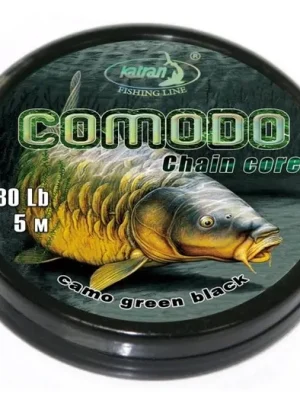 Finální Výprodej Katran Šňůrka Chain Core Comodo 5m 80lb Camo/Brown/Black