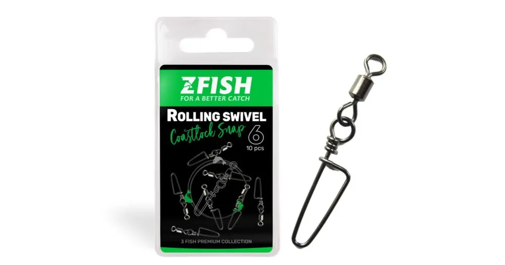 Cenově Výhodný Zfish Obratlík s karabinou Rolling Swivel & Coastlock Snap Velikost 6 10ks