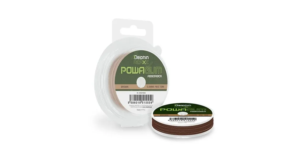 Oblíbený Delphin REAXE PowaGUM Absorber Hnědá 10m 0,8mm 6kg