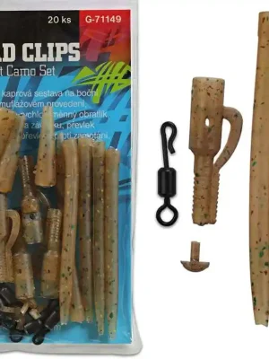 Víkendová Akce GF kompletní sada na boční olovo Lead Clips Complet Camo Set 5ks