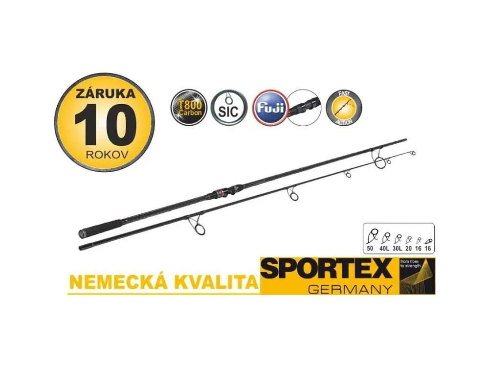 Vysoce Kvalitní SPORTEX - Revolt Carp 2-díl 365 cm, 3,25 lb
