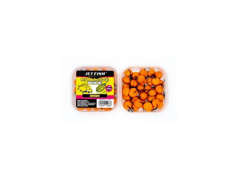 Akční Nabídka Jet Fish Rohlíkové boilie - Broskev - 40g