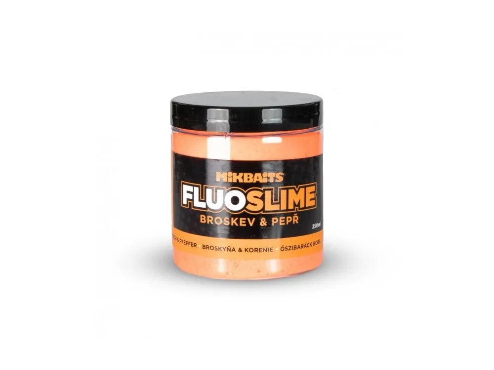 Akční Cena Mikbaits Fluo Slime Obalovací Dip - Broskev/Černý pepř - 100g