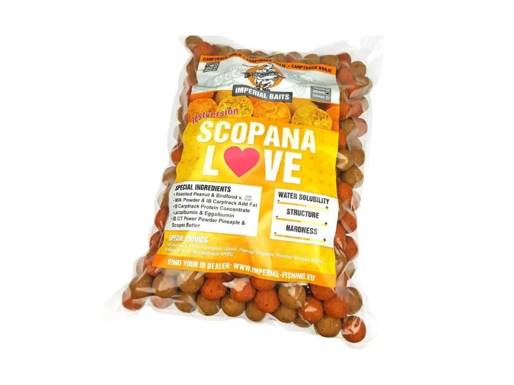 Dokud Zásoby Vydrží Imperial Baits Carptrack Boilie - Scopana Love - 20mm