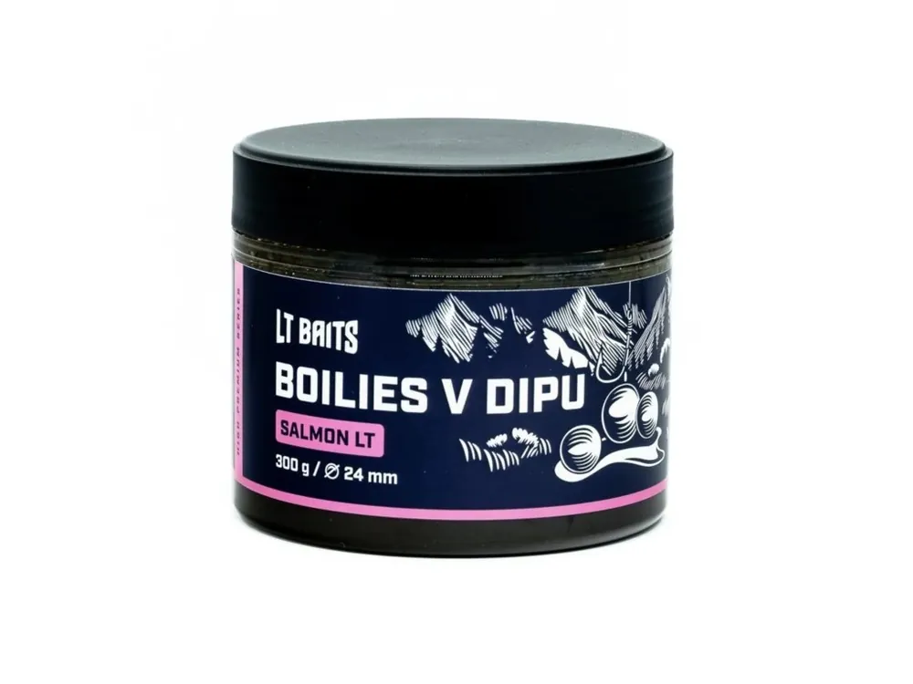 LT Baits Dipované Boilies Salmon LT 24 mm / 300 g Aktuální