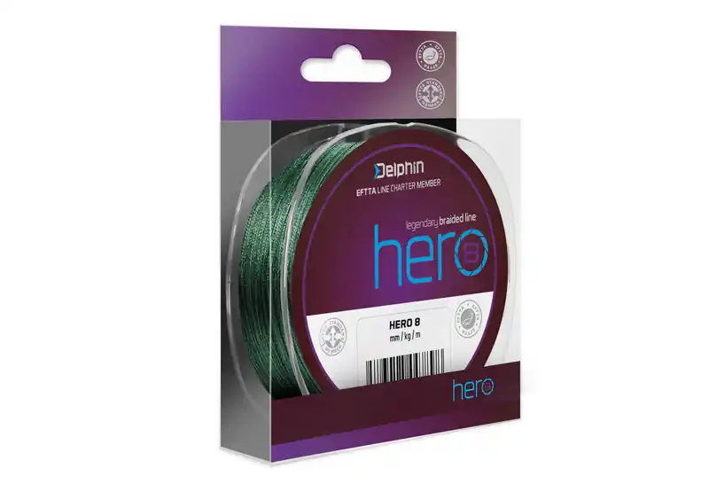 Výprodej Delphin HERO 8 / zelená 0,18mm 13,20kg 1000m