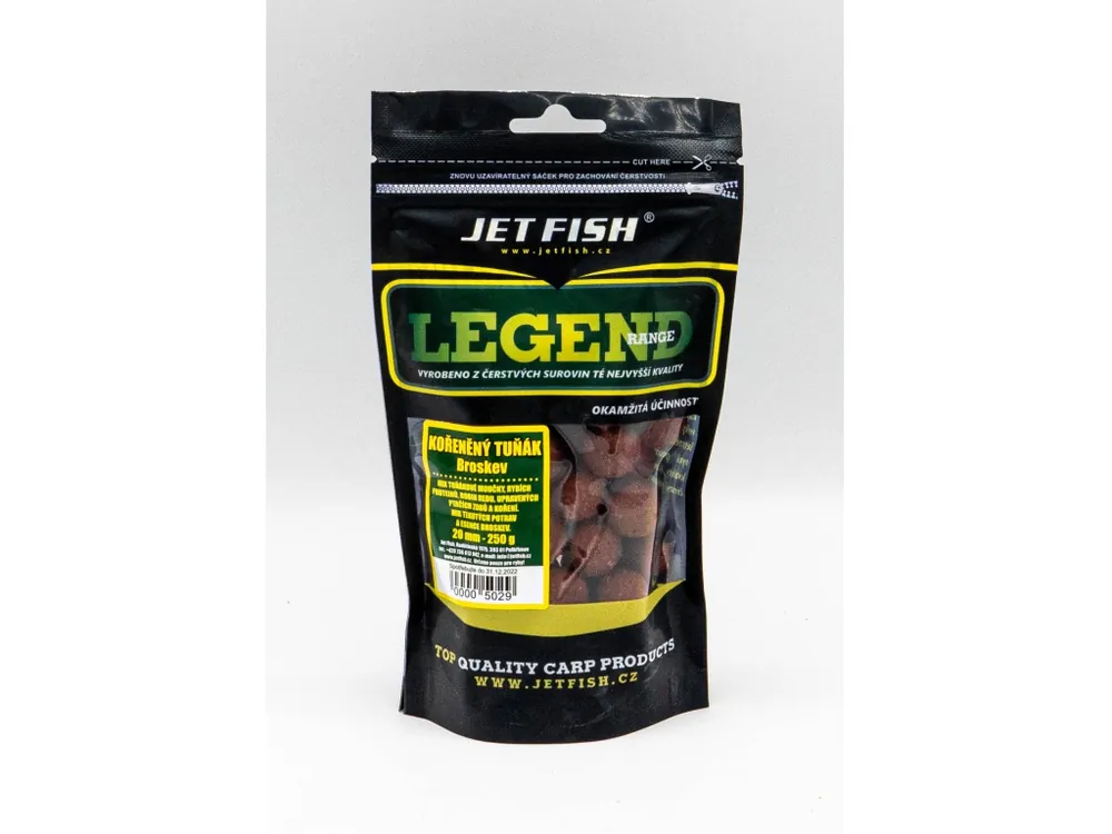 Akční Cena Legend Range boilie 250g - 20mm : KOŘENĚNÝ TUŇÁK - BROSKEV