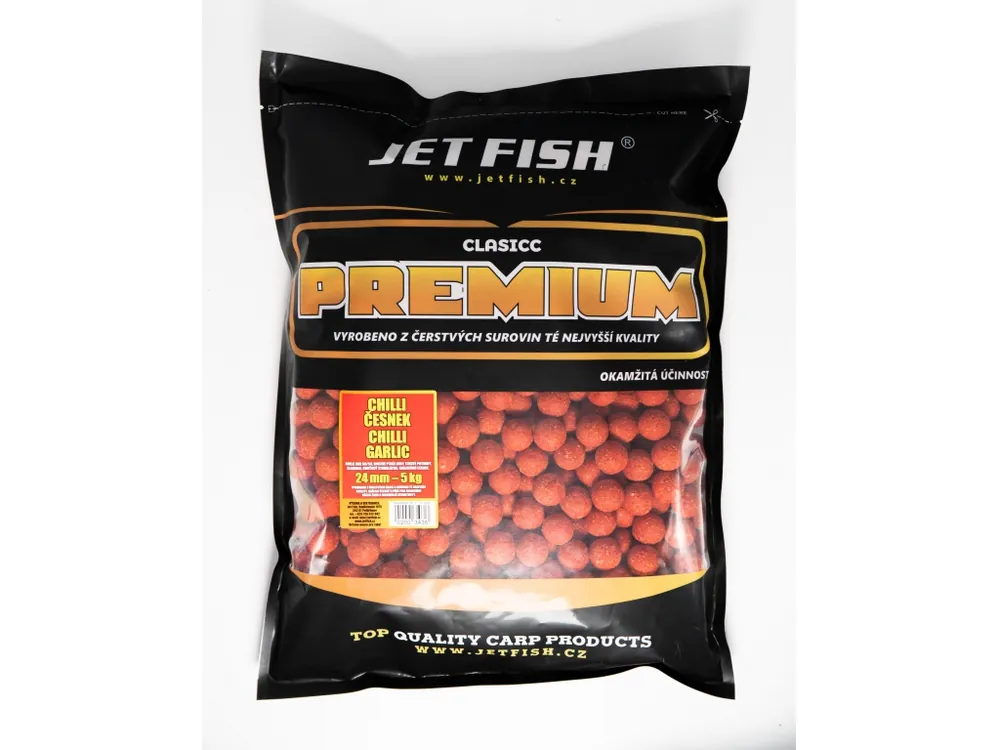 Speciální Cena Premium clasicc boilie 5kg - 24mm : CHILLI / ČESNEK