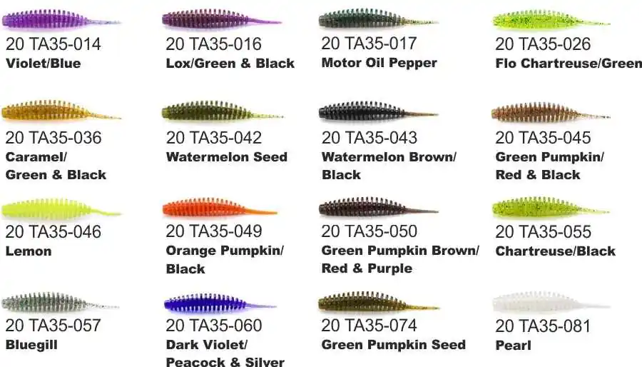 Dipované umělé nástrahy FishUP Tanta 3,5-9cm 5ks barva: Green Pumpkin Seed Autentický