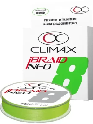 Aktuální Přívlačová šňůra Climax iBraid NEO fluo -chartreuse 135m Průměr: 0,14mm / 10,1kg