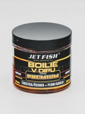 Cenový Hit Premium clasicc boilie v dipu 200ml - 20 mm : ŠVESTKA / ČESNEK