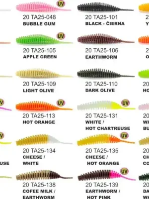 Sezónní Sleva Dipované umělé nástrahy FishUP Tanta 63mm / 8ks Barva: White / Hot Chartreuse