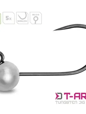 Wolframový jig Delphin T-AREA BL/5ks stříbrný/4mm/0,6g/#6 Nízká Cena