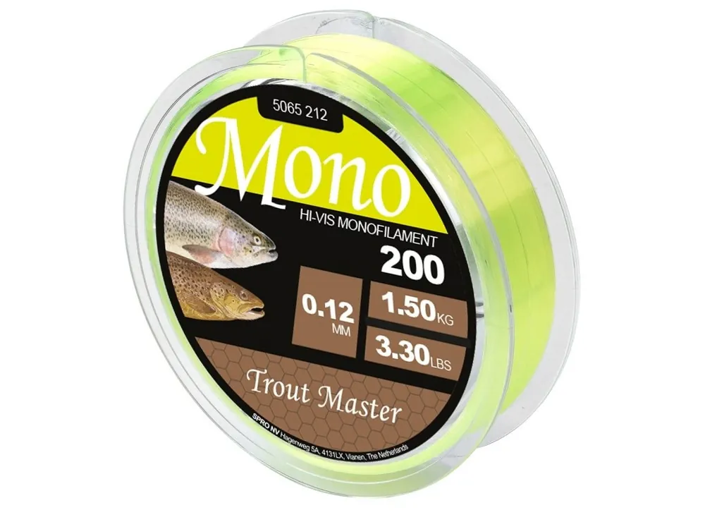 Trout Master Vlasec Hi-Vis Mono Fluo Žutý 200 m Průměr 0.14 mm Omezená Nabídka