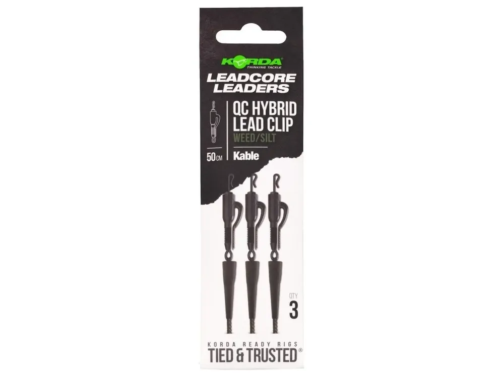 Ihned K Objednání Korda Montáž Kable Leadcore Leader Hybrid Lead Clip QC Swivel 50 cm - WEED/SILT