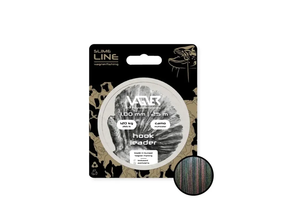 VAGNER Hook Leader Camo Multicolor 25m /1,00mm - 120kg Expresní Doručení
